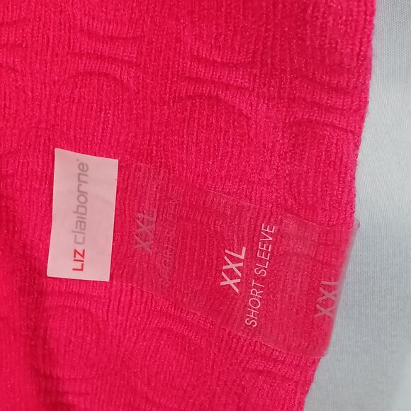 Liz Claiborne Sweater Women's XXL Dark Pink Rose Short Sleeve Lightweight NWT - Picture 6 of 10